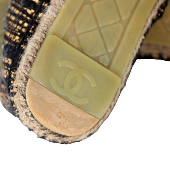 Chanel Espadrille 38 Tweed Canvas Flats CC-1109P-0016 - Picture 12 of 12